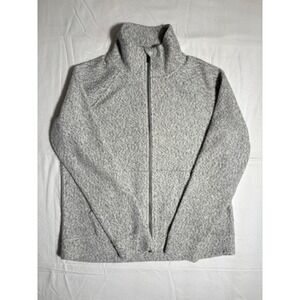 LL Bean Women's Heritage Marled Fleece Zip Cardigan Gray Heather Size XS